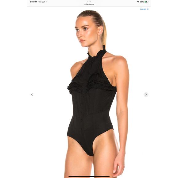 Fleur de Mal NWT Dusty Rose Sleeveless Bodysuit - Sz Sm - Picture 4 of 9